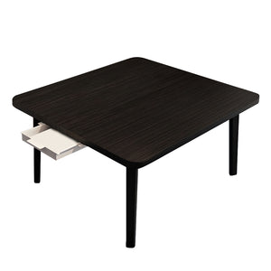 SOGA Black Portable Floor Table Small Square Space-Saving Mini Desk Home Decor