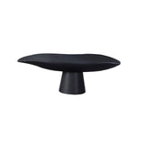 SOGA 31cm Black Ceramic Decorative Plate on Pedestal Stand