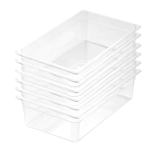 SOGA 6-Pack 150mm Clear Gastronorm GN Pan 1/1 Food Storage Containers
