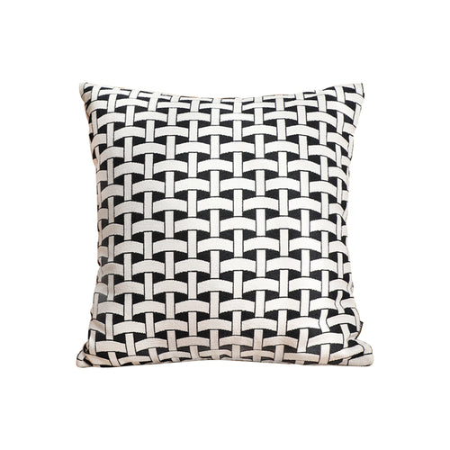 SOGA 50cm Black & White Pattern Throw Pillow Thick Comfort Pro Polyester Fiber Cotton for Home Decor