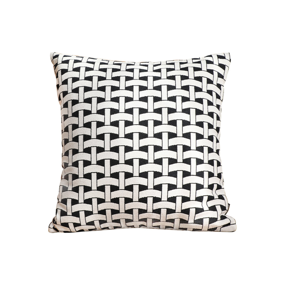 SOGA 50cm Black & White Pattern Throw Pillow Thick Comfort Pro Polyester Fiber Cotton for Home Decor