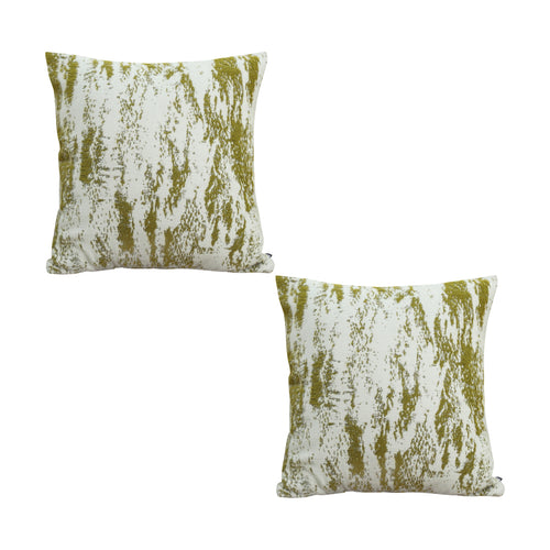 SOGA 2X 50cm Throw Pillow White and Olive Green Deluxe Polyester Fiber and Cotton for Home Decor
