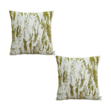 SOGA 2X 50cm Throw Pillow White and Olive Green Deluxe Polyester Fiber and Cotton for Home Decor