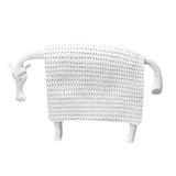 SOGA 24cm White Cow Sculpture with Dotted Pattern in Resin for Modern Home Decor