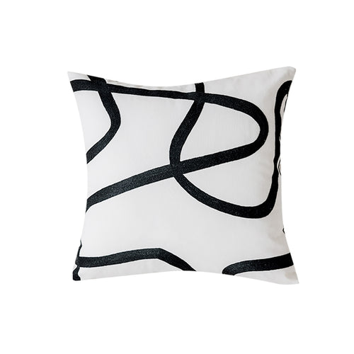 SOGA 45cm Square Modern Minimalist Black Letter Print Decorative Throw Pillow