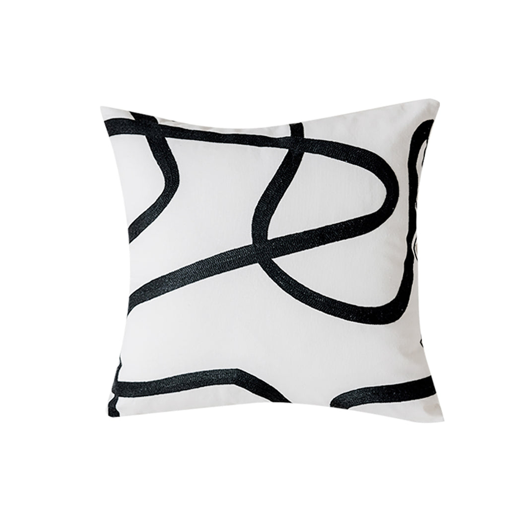 SOGA 45cm Square Modern Minimalist Black Letter Print Decorative Throw Pillow