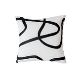 SOGA 45cm Square Modern Minimalist Black Letter Print Decorative Throw Pillow