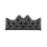 SOGA 150cm Crown Pillow Tufted Charcoal Headboard Cushion for Bed