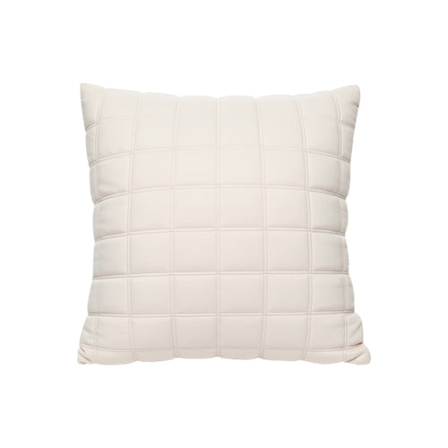 SOGA 50cm Beige Quilted Grid Pattern Decorative Throw Pillow