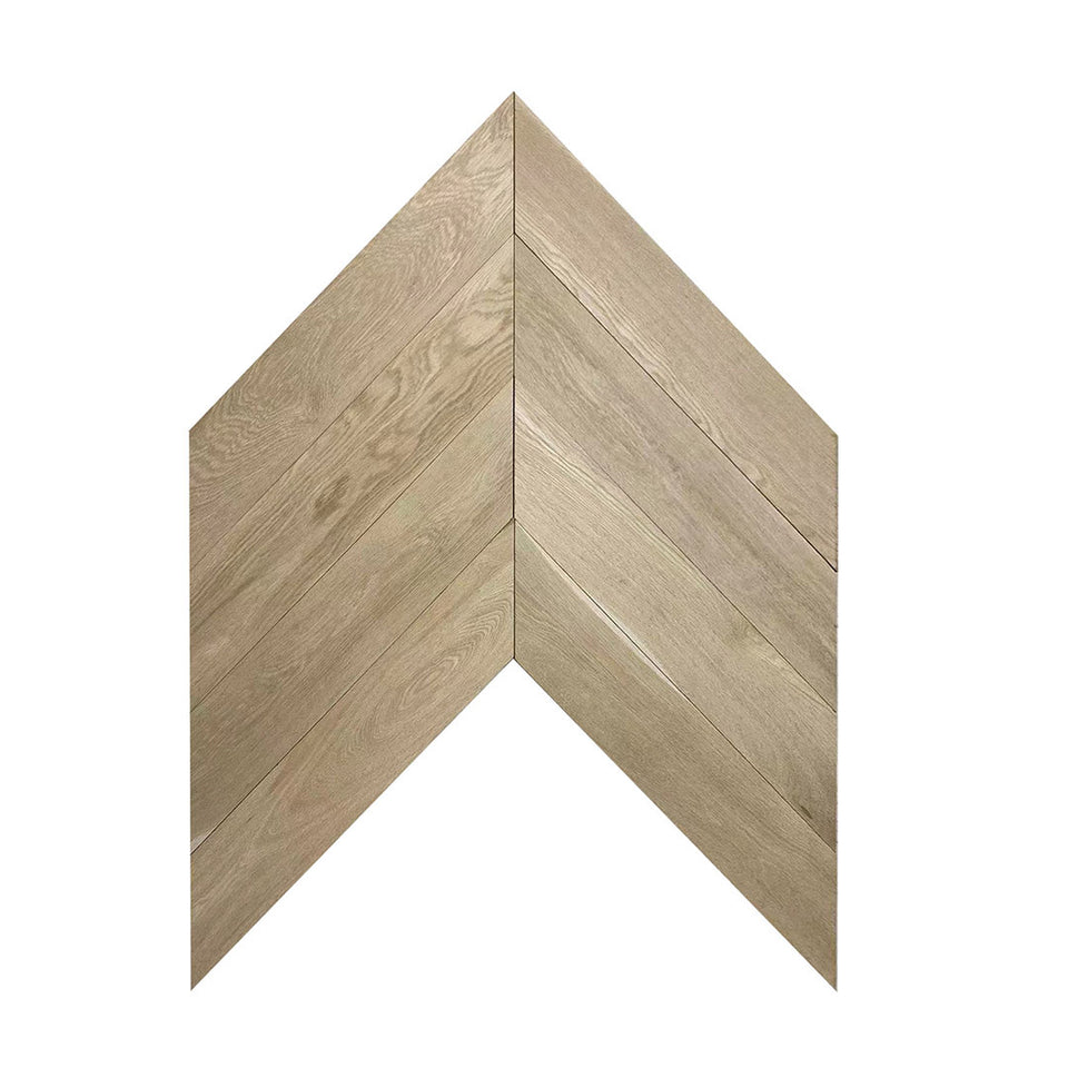 Timbo Solid Oak Chevron Parquet Timber Flooring - 1 box