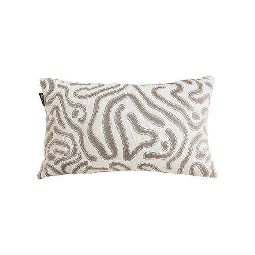 SOGA 30cm Gray White Abstract Swirl Pattern Decorative Throw Pillow