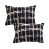 SOGA 2X 35cm Modern Plaid Pattern Blush Pink Gray Decorative Throw Pillow
