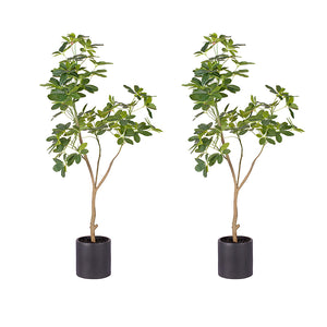 SOGA 2X 120cm Artificial Natural Green Schefflera Dwarf Umbrella Tree Fake Tropical Indoor Plant Home Office Decor