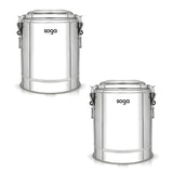 SOGA 2X 50L Stainless Steel Insulated Stock Pot Hot & Cold Beverage Container