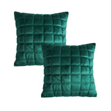SOGA 2X Quilted Cushion 50cm Emerald Green Grid Pattern Soft Padded Decorative Throw Pillow