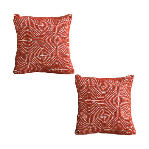 SOGA 2X 50cm Throw Pillow Burgundy Cinnabar Perfect Burnt Indoor and Outdoor Corded for Home Decor