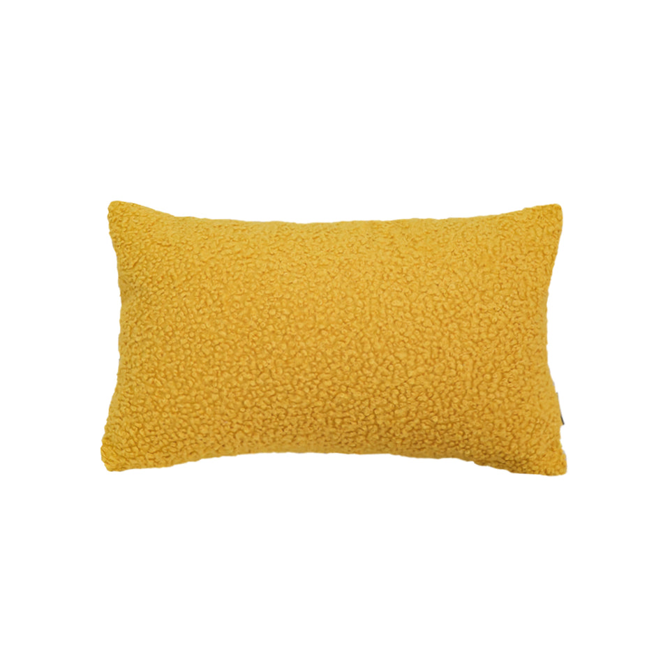 SOGA Boucle Textured Cushion 30x50cm Mustard Yellow Soft Cozy Decorative Throw Pillow