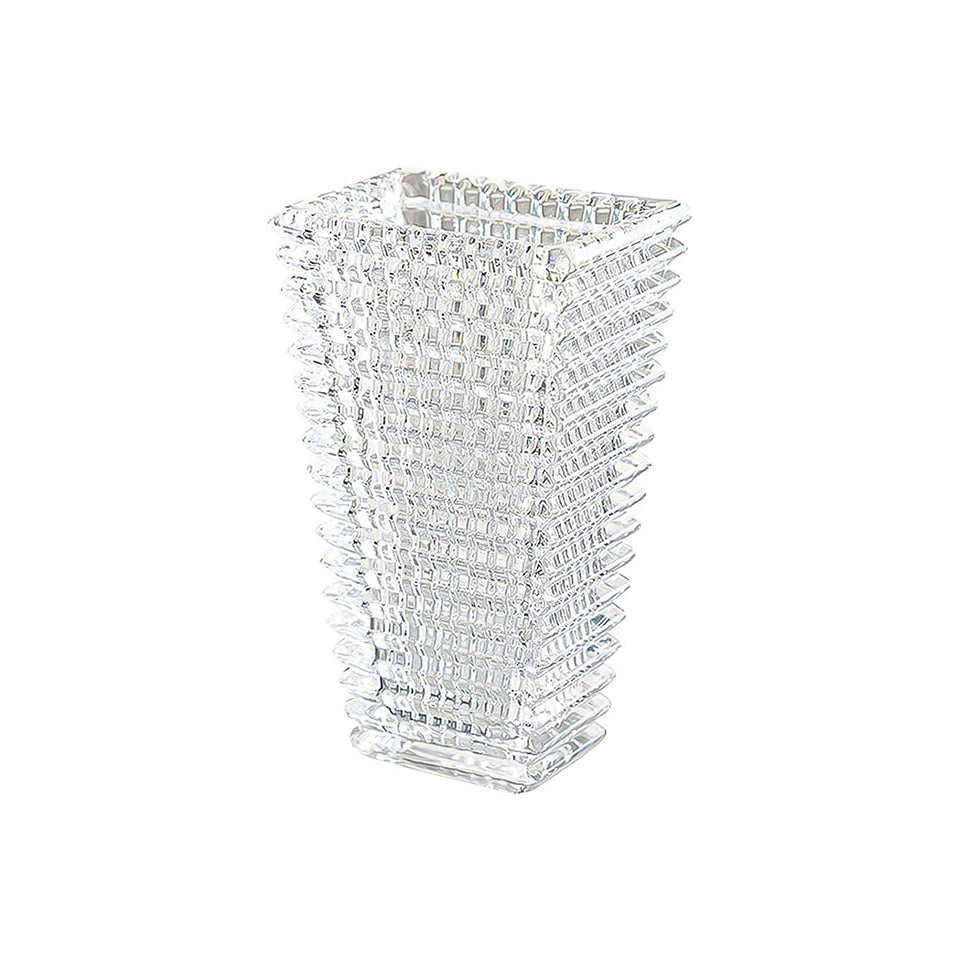 SOGA 22.5cm Handcrafted Clear Glass Vase Classic Design for Home Decor