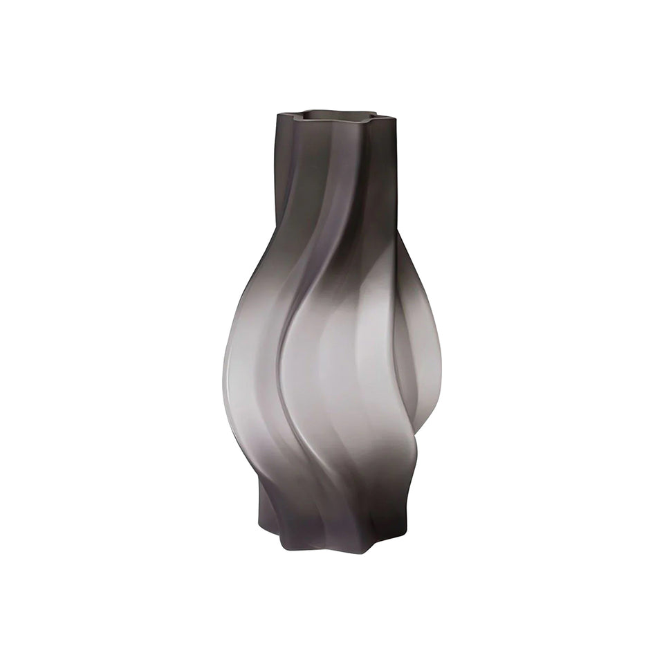 SOGA 33cm Glass Vase Grey with Beautiful glass Bubble Texture Art Vases