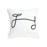 SOGA 45cm Minimalist White Script Letter Embroidered Throw Pillow