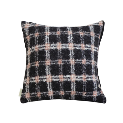 SOGA 50cm Modern Plaid Pattern Blush Pink Gray Decorative Throw Pillow