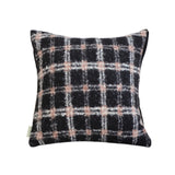 SOGA 50cm Modern Plaid Pattern Blush Pink Gray Decorative Throw Pillow