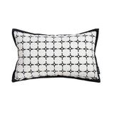 SOGA 35cm Moroccan Black Cross Pattern Black Trim Decorative Throw Pillow