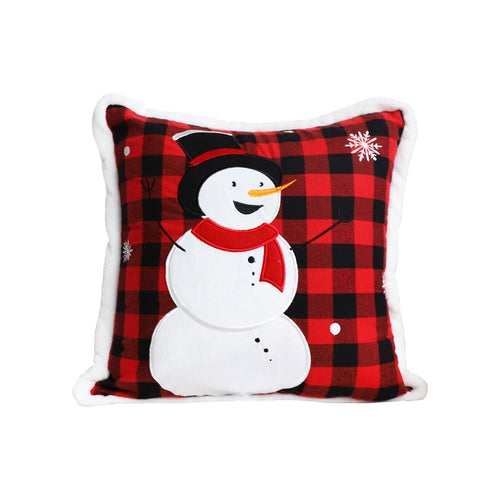 SOGA 45cm Red Christmas Snowman Throw Pillow