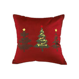 SOGA 45cm Burgundy Red Christmas Tree Embroidered Throw Pillow