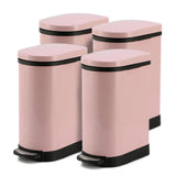 SOGA 4X Foot Pedal Stainless Steel Rubbish Recycling Garbage Waste Trash Bin 10L U Pink