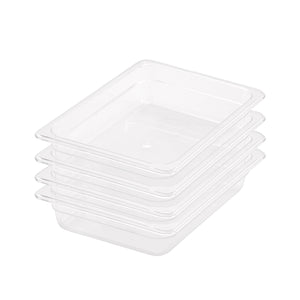 SOGA 65mm Clear Gastronorm GN Pan 1/2 Food Tray Storage Bundle of 4