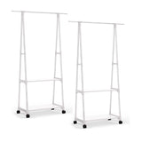 SOGA 2X White 2-in-1 Clothes and Shoe Rack
