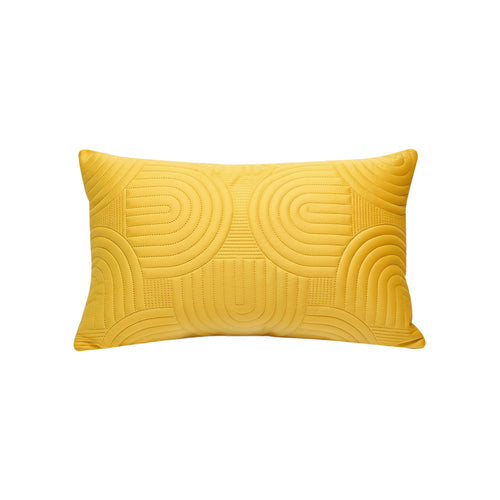 SOGA 30cm Yellow Textured Geometric Pattern Decorative Throw Pillow