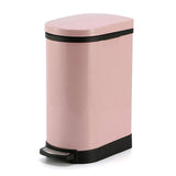 SOGA Foot Pedal Stainless Steel Rubbish Bin U Shape Pink 10L