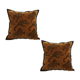 SOGA 2-Pack 45cm Dark Brown Leopard Print Throw Pillows