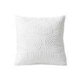 SOGA 50cm White Textured Geometric Pattern Decorative Throw Pillow