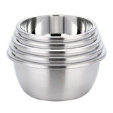 SOGA 5Pcs Deepen Matte Stainless Steel Stackable Baking Washing Mixing Bowls Set Food Storage Basin