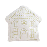 SOGA 40x45cm Festive White Christmas House Shaped Holiday Throw Pillow