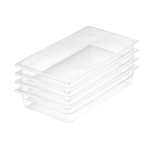 SOGA 100mm Clear Gastronorm GN Pan 1/1 Food Tray Storage Bundle of 4