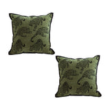 SOGA 2X 40cm Throw Pillow Green Leopard Square Retro Decorative Cushion for Living Room