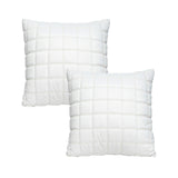 SOGA 2X Quilted Cushion 50cm White Grid Pattern Soft Padded Decorative Throw Pillow