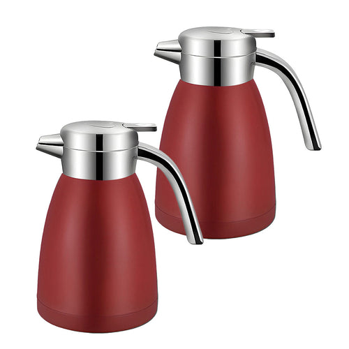 SOGA 2X 1.8L Stainless Steel Water Bottle Insulated Vacuum Flask Coffee Jug Thermal Red