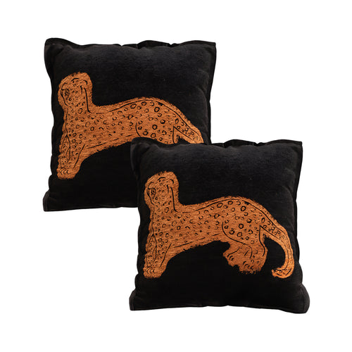 SOGA 2X 45cm Modern Charcoal Gray Leopard Pattern Throw Pillow