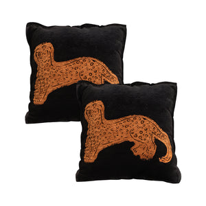 SOGA 2X 45cm Modern Charcoal Gray Leopard Pattern Throw Pillow