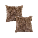 SOGA 2X 50cm Luxurious Taupe Faux Fur Plush Textured Throw Pillow