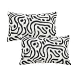 SOGA 2X 30cm Black White Abstract Swirl Pattern Decorative Throw Pillow