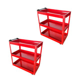 SOGA 2-Pack 3-Tier Red Tool Storage Carts