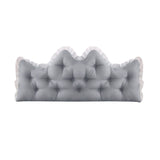 SOGA 150cm Crown Pillow Tufted Light Grey Headboard Cushion for Bed