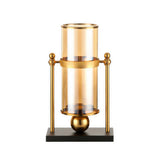 SOGA 34cm Modern Transparent Glass Flower Vase with Candle