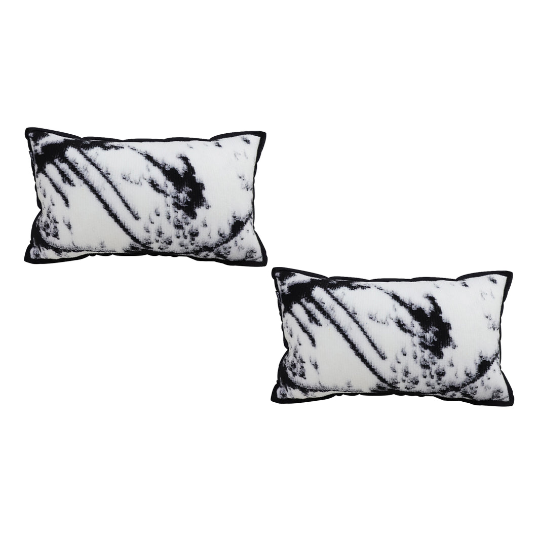 SOGA 2X 35cm Throw Pillow  Black and White Leopard Thick Premium Polyester Fiber for Home Decor